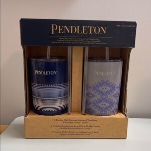Pendleton Navy and Light Gray Tumbler Duo